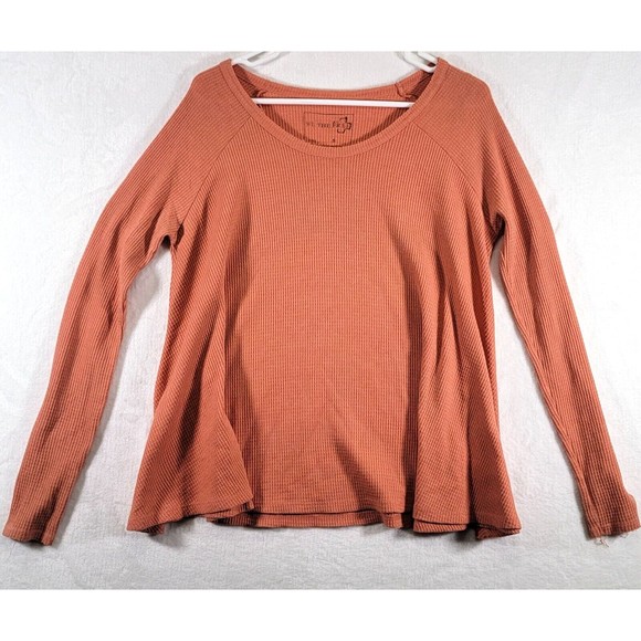 We The Free Tops - We the Free People Peach Thermal Long Sleeve Shirt Women's Size Small Boho Top